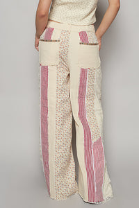 Boho Wild Child Denim & Linen Patchwork Pants