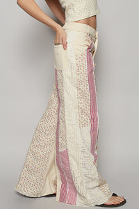 Boho Wild Child Denim & Linen Patchwork Pants