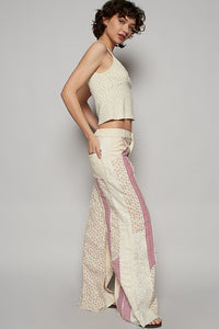 Boho Wild Child Denim & Linen Patchwork Pants