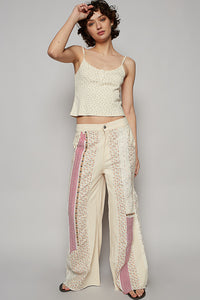 Boho Wild Child Denim & Linen Patchwork Pants