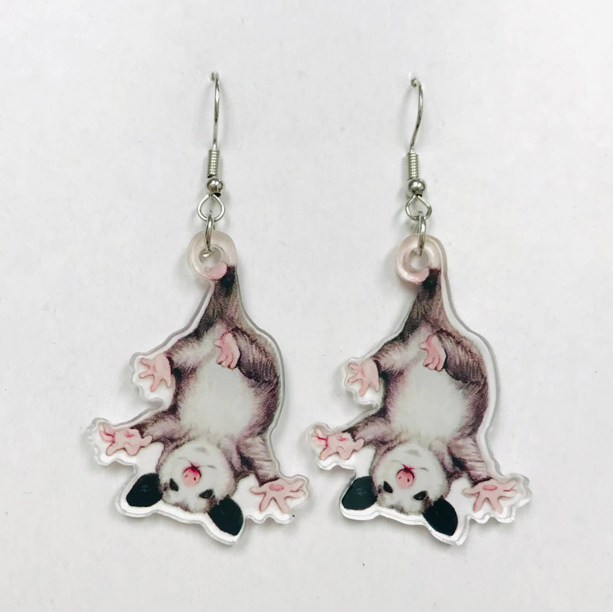 Opossum Hanging By Tail - Acrylic Earrings