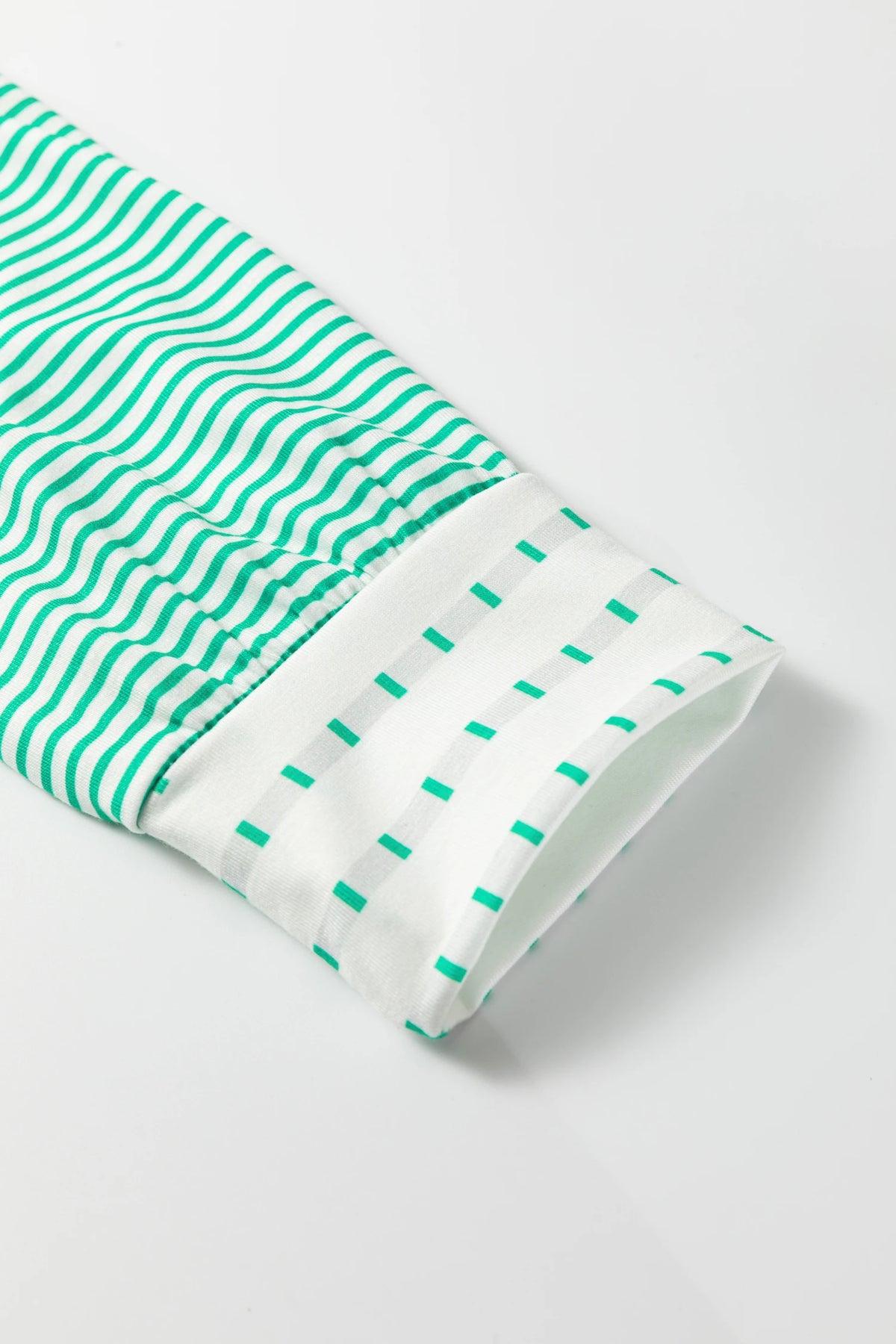 Green Stripe Raglan Patchwork Long Sleeve Tee