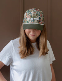 Embroidered (Floral) Made New Ribbed Snapback Hat