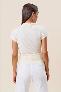 Draped (Cream) Rayon/Spandex Top