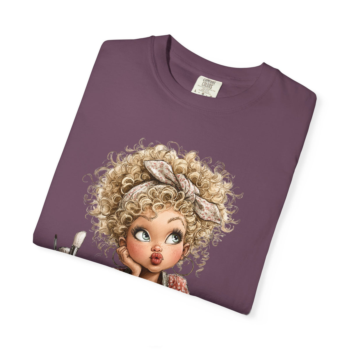 Cute Artist Curly Girl - Comfort Colors | Trendy Women's T-Shirt. Direct to Garment. Printed & Shipped in the USA. Unisex Sizes.