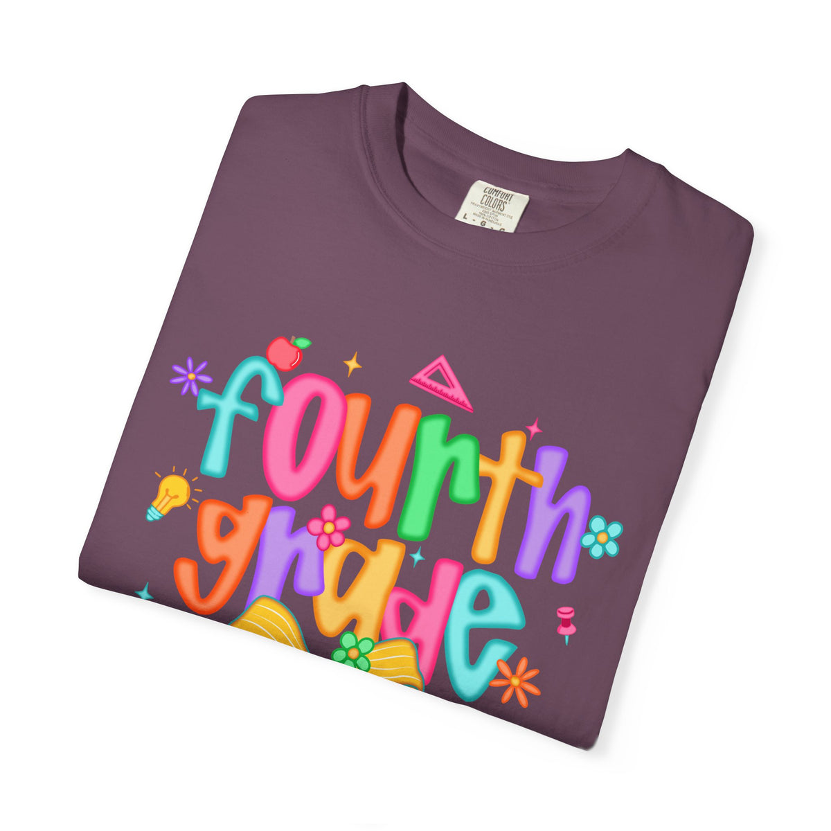 Coquette Fourth Grade Pencil Bow - Comfort Colors | Trendy Women's T-Shirt. Direct to Garment. Printed & Shipped in the USA. Unisex Sizes.