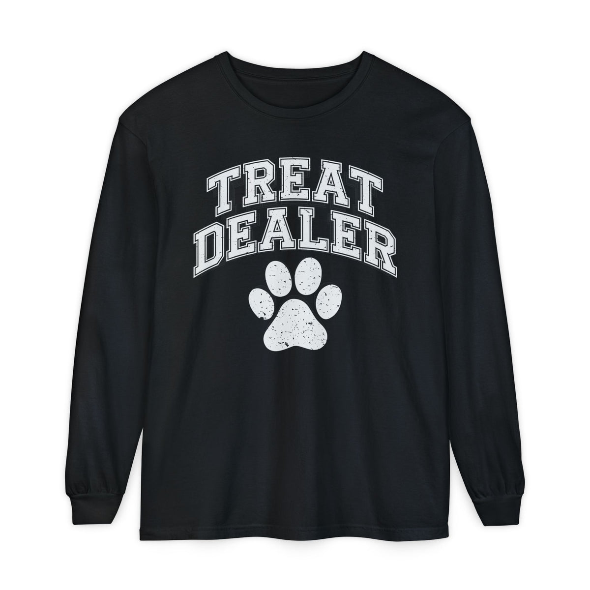 Treat Dealer, Dog Lover - Comfort Colors | Trendy Women's and Men's Long Sleeve T-Shirt. Direct to Garment. Printed & Shipped in the USA. Unisex Sizes.