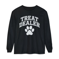 Treat Dealer, Dog Lover - Comfort Colors | Trendy Women's and Men's Long Sleeve T-Shirt. Direct to Garment. Printed & Shipped in the USA. Unisex Sizes.