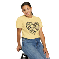 Dog Paw Heart - Comfort Colors | Trendy Women's T-Shirt. Direct to Garment. Printed & Shipped in the USA. Unisex Sizes.