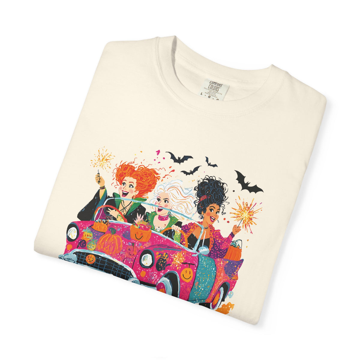 Witch Way to the Party? - Comfort Colors | Trendy Women's T-Shirt. Direct to Garment. Printed & Shipped in the USA. Unisex Sizes.