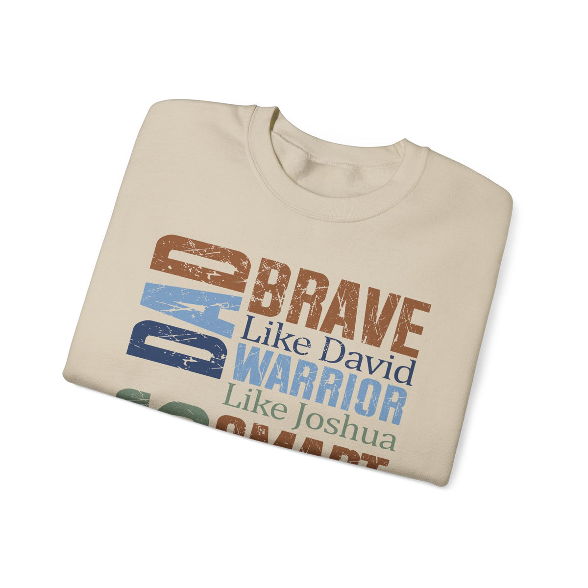 He is Dad: Brave, Warrior, Smart, Wise, Christian Father - Bible Faith – Gildan Heavy Blend | Trendy Men's Soft Sweatshirt. Direct to Garment. Printed & Shipped in the USA. Unisex Sizes.