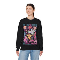 The Lord Is Greater Than The Giants You Face – Gildan Heavy Blend | Trendy Women’s Soft Sweatshirt. Direct to Garment. Printed & Shipped in the USA. Unisex Sizes.