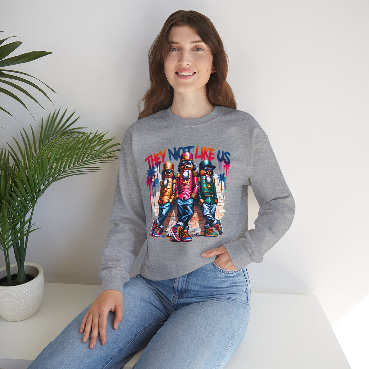 They Not Like Us Nutcracker Trio Christmas – Gildan Heavy Blend | Trendy Women’s and Men's Soft Sweatshirt. Direct to Garment. Printed & Shipped in the USA. Unisex Sizes.
