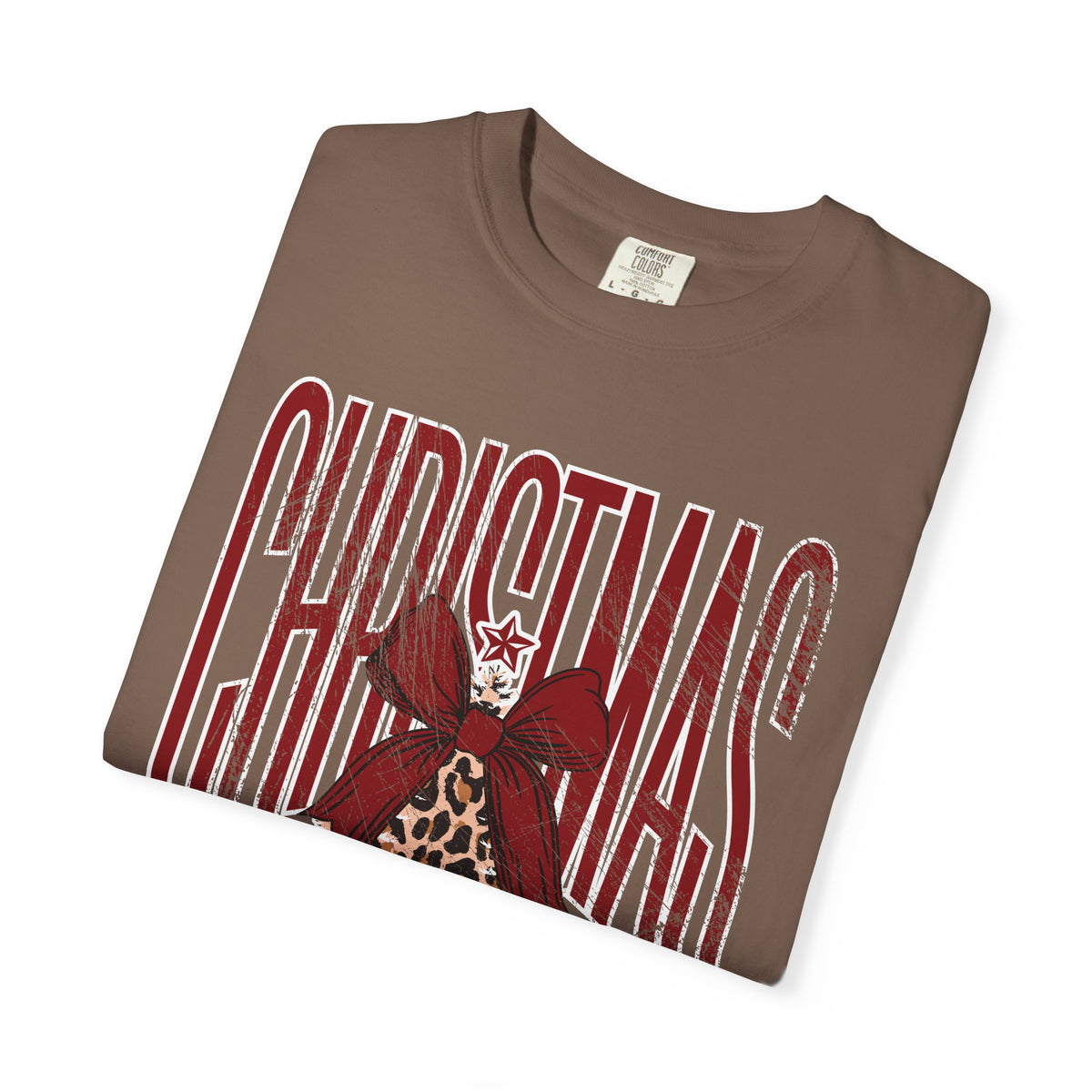 Christmas Season Leopard Tree  - Comfort Colors | Trendy Women's T-Shirt. Direct to Garment. Printed & Shipped in the USA. Unisex Sizes.