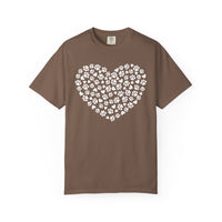 Dog Paw Heart - Comfort Colors | Trendy Women's T-Shirt. Direct to Garment. Printed & Shipped in the USA. Unisex Sizes.
