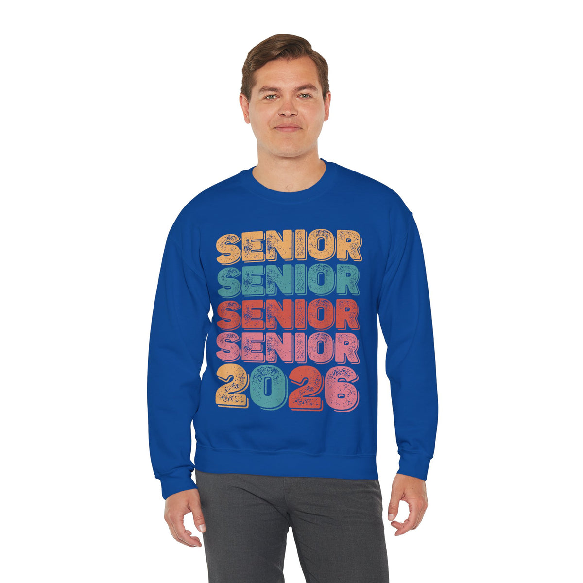 Senior Class of 2026 Retro – Gildan Heavy Blend | Trendy Men's and Women’s Soft Sweatshirt. Direct to Garment. Printed & Shipped in the USA. Unisex Sizes.