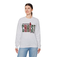 Distressed Merry ChrisTmas Faith Christian – Gildan Heavy Blend | Trendy Women’s Soft Sweatshirt. Direct to Garment. Printed & Shipped in the USA. Unisex Sizes.