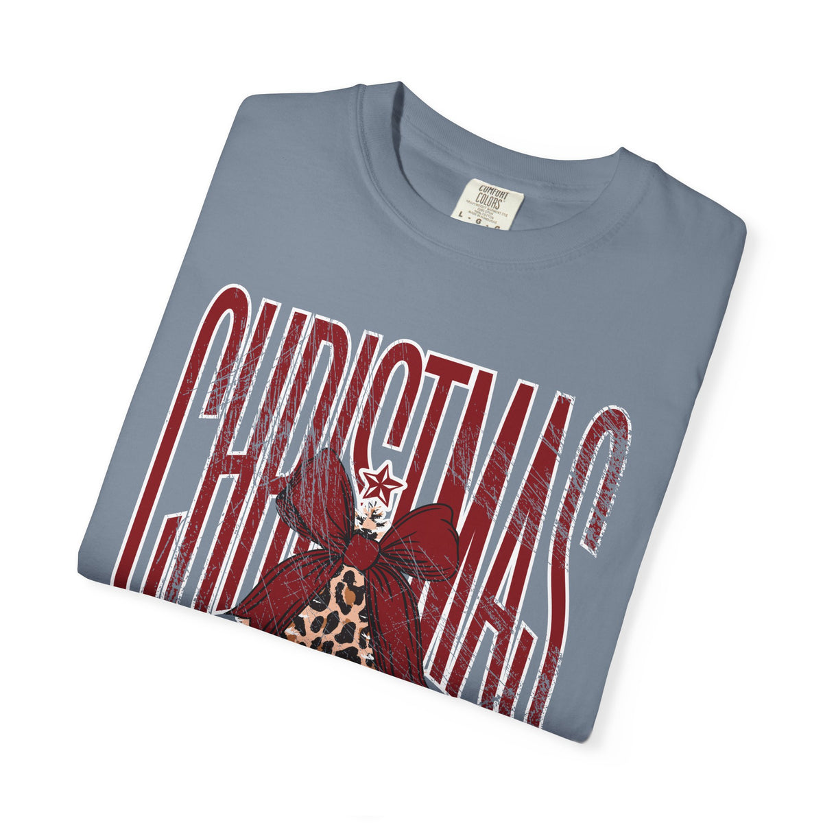 Christmas Season Leopard Tree  - Comfort Colors | Trendy Women's T-Shirt. Direct to Garment. Printed & Shipped in the USA. Unisex Sizes.