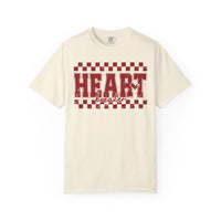 Heart Breaker, Red Checkered Distressed - Comfort Colors | Trendy Women's T-Shirt. Direct to Garment. Printed & Shipped in the USA. Unisex Sizes.