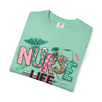 Nurse Life Cute Preppy Healthcare - Comfort Colors | Trendy Women's T-Shirt. Direct to Garment. Printed & Shipped in the USA. Unisex Sizes.