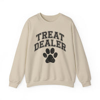 Treat Dealer, Dog Lover – Gildan Heavy Blend | Trendy Men's and Women’s Soft Sweatshirt. Direct to Garment. Printed & Shipped in the USA. Unisex Sizes.