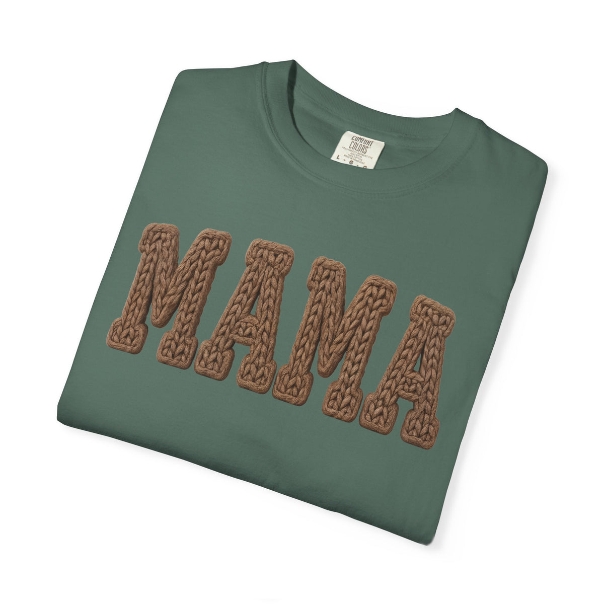 Mama, Faux Knit - Comfort Colors | Trendy Women's T-Shirt. Direct to Garment. Printed & Shipped in the USA. Unisex Sizes.