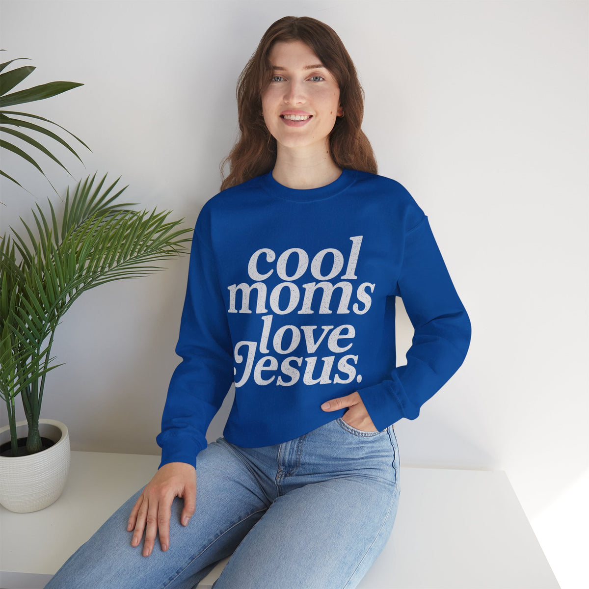 Cool Moms Love Jesus, Vintage – Gildan Heavy Blend | Trendy Women’s Soft Sweatshirt. Direct to Garment. Printed & Shipped in the USA. Unisex Sizes.