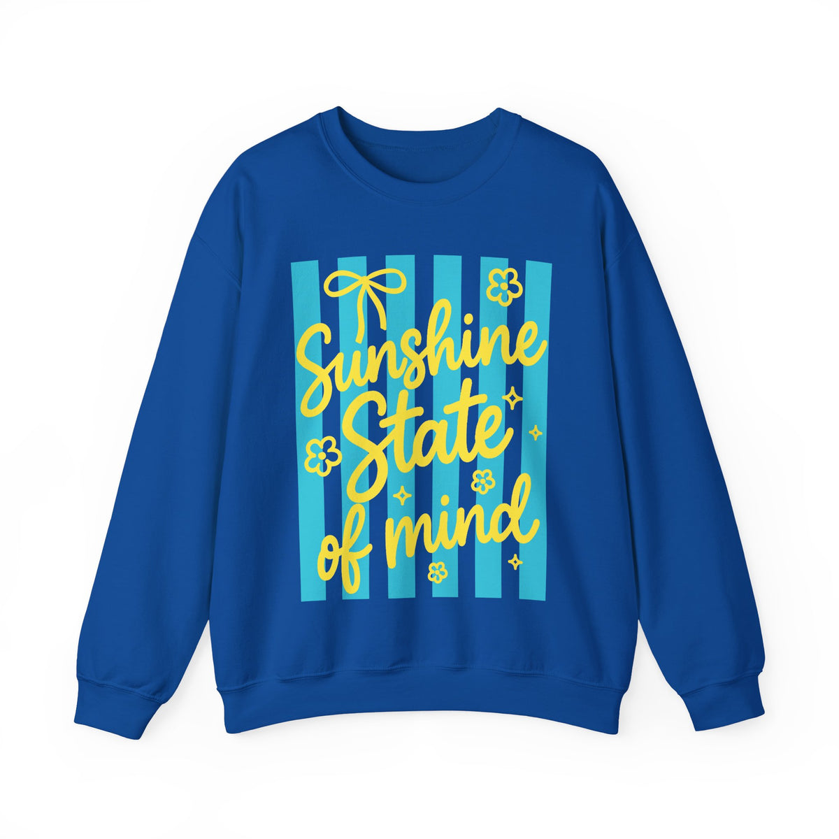 Sunshine State of Mind – Gildan Heavy Blend | Trendy Women’s Soft Sweatshirt. Direct to Garment. Printed & Shipped in the USA. Unisex Sizes.