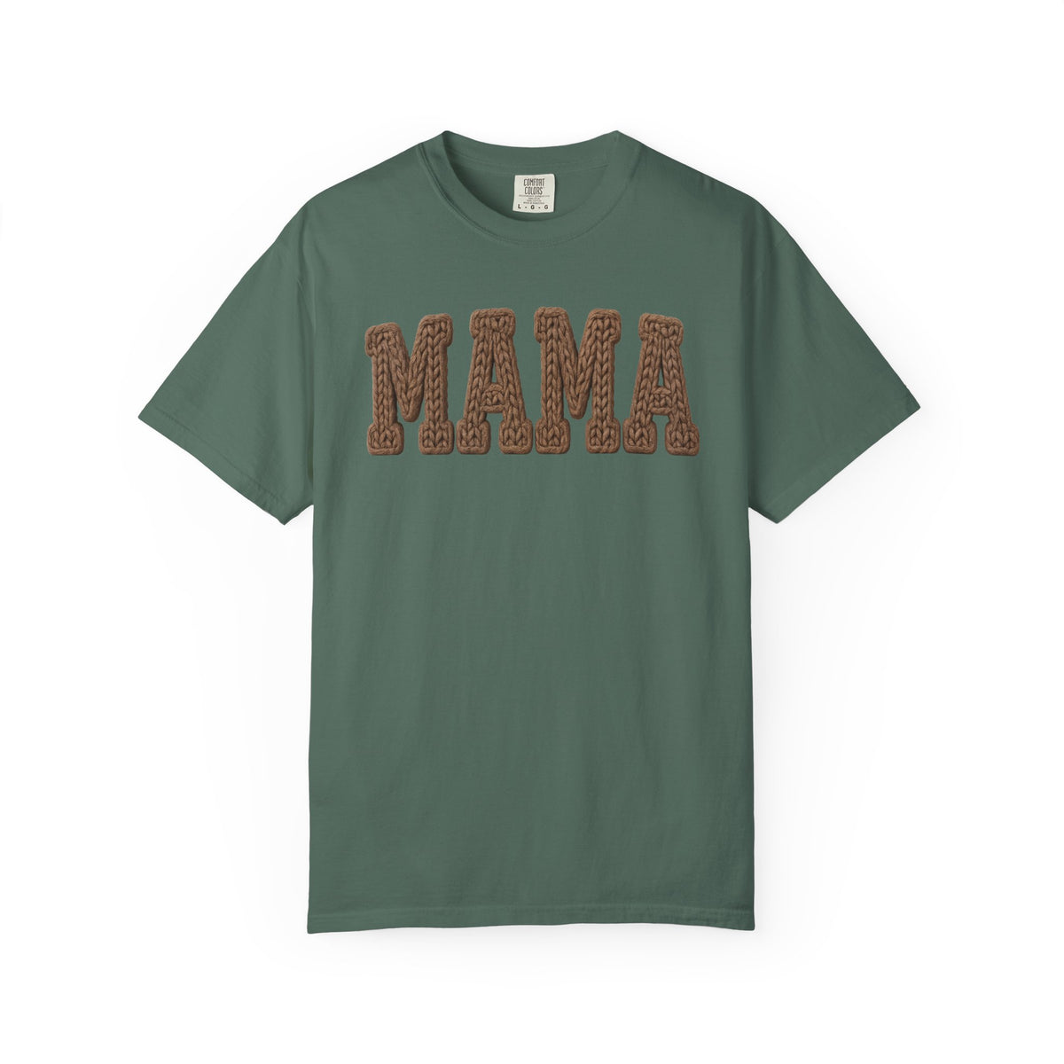 Mama, Faux Knit - Comfort Colors | Trendy Women's T-Shirt. Direct to Garment. Printed & Shipped in the USA. Unisex Sizes.