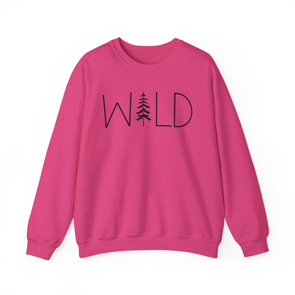 Wild Graphic, Nature, Pine Tree, Adventure – Gildan Heavy Blend | Trendy Women’s and Men's Soft Sweatshirt. Direct to Garment. Printed & Shipped in the USA. Unisex Sizes.