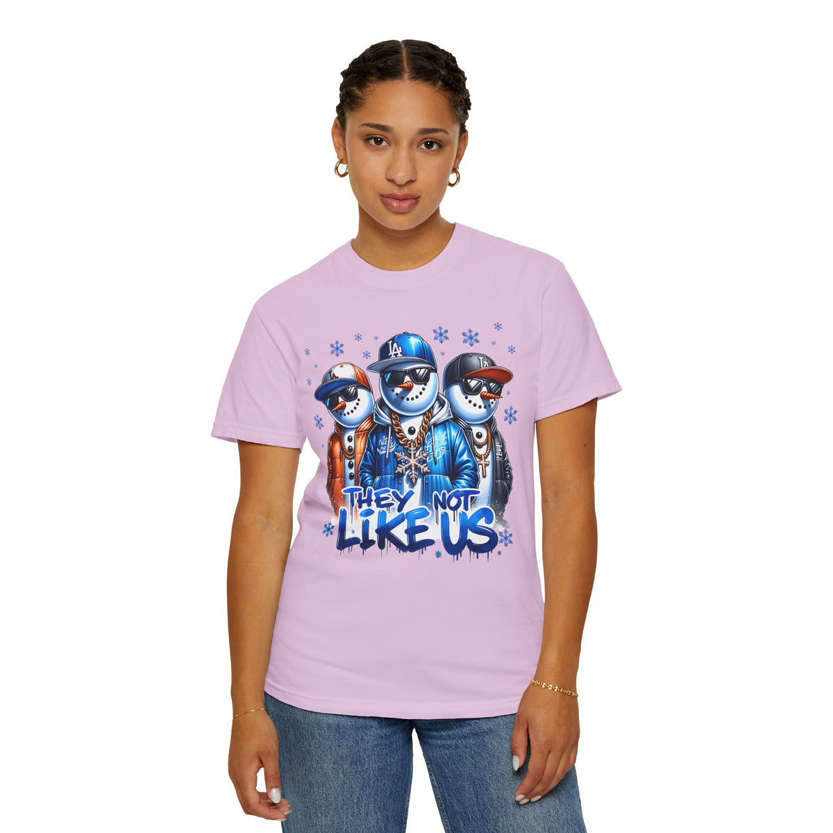 They Not Like Us Snowman - Comfort Colors | Trendy Men's and Women's T-Shirt. Direct to Garment. Printed & Shipped in the USA. Unisex Sizes.