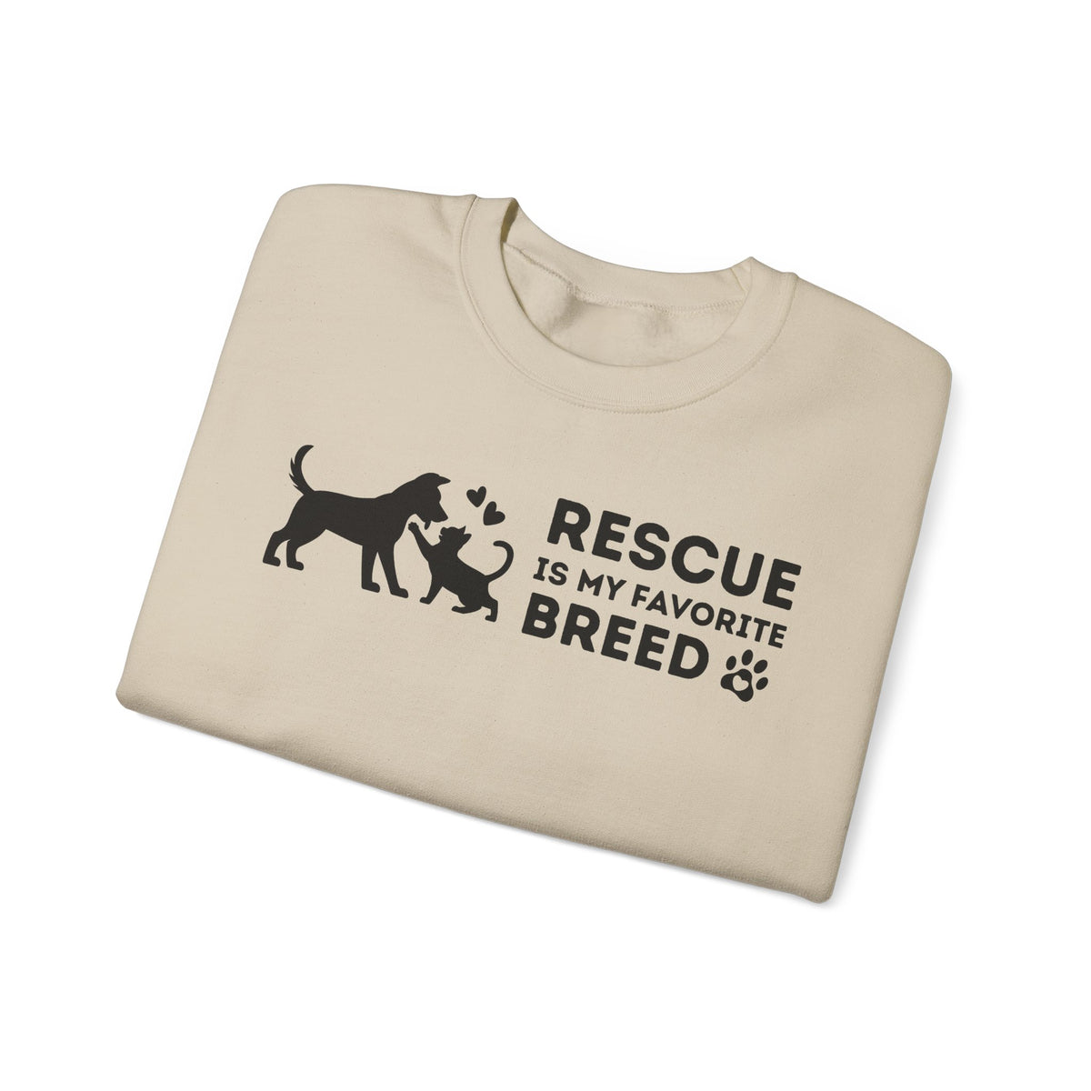 Rescue Is My Favorite Breed *This Shirt Saves Lives* – Gildan Heavy Blend | Trendy Men's and Women’s Soft Sweatshirt. Direct to Garment. Printed & Shipped in the USA. Unisex Sizes.