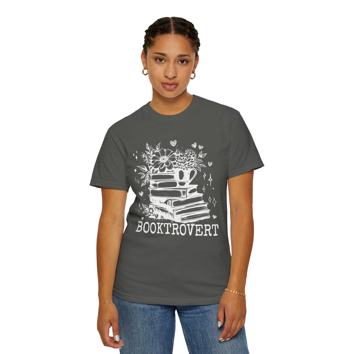 Booktrovert - Comfort Colors | Trendy Women's T-Shirt. Direct to Garment. Printed & Shipped in the USA. Unisex Sizes.