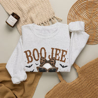 BooJee Ghost with Coffee - Halloween – Gildan Heavy Blend | Trendy Women’s Soft Sweatshirt. Direct to Garment. Printed & Shipped in the USA. Unisex Sizes.