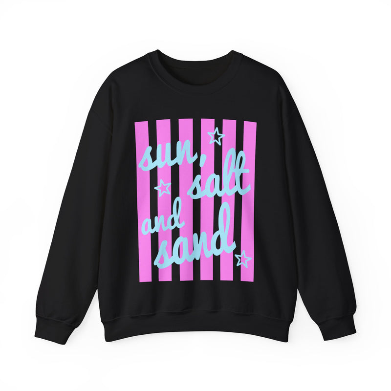 Sun, Salt and Sand – Gildan Heavy Blend | Trendy Women’s Soft Sweatshirt. Direct to Garment. Printed & Shipped in the USA. Unisex Sizes.