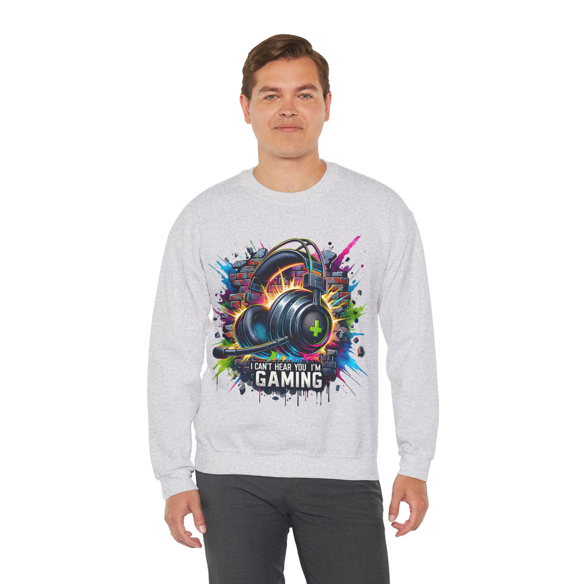 Gaming Headset I Can't Hear You, I'm Gaming – Gildan Heavy Blend | Trendy Women’s and Men's Soft Sweatshirt. Direct to Garment. Printed & Shipped in the USA. Unisex Sizes.