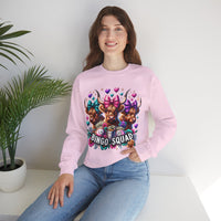 Cute Highland Cows Bingo Squad – Gildan Heavy Blend | Trendy Women’s Soft Sweatshirt. Direct to Garment. Printed & Shipped in the USA. Unisex Sizes.