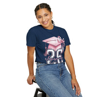 Pink Coquette, Class of 2026 Graduation Cap - Comfort Colors | Trendy Women's T-Shirt. Direct to Garment. Printed & Shipped in the USA. Unisex Sizes.