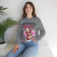 Highland Cow Mind Yo Business Christmas is Expensive – Gildan Heavy Blend | Trendy Women’s Soft Sweatshirt. Direct to Garment. Printed & Shipped in the USA. Unisex Sizes.