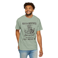 Kitty Biscuits Bakery - Comfort Colors | Trendy Women's and Men's T-Shirt. Direct to Garment. Printed & Shipped in the USA. Unisex Sizes.