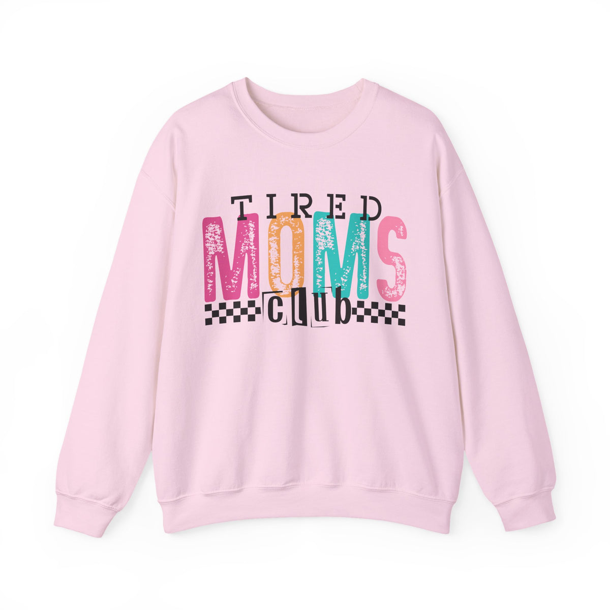 Tired Moms Club Pastel – Gildan Heavy Blend | Trendy Women’s Soft Sweatshirt. Direct to Garment. Printed & Shipped in the USA. Unisex Sizes.