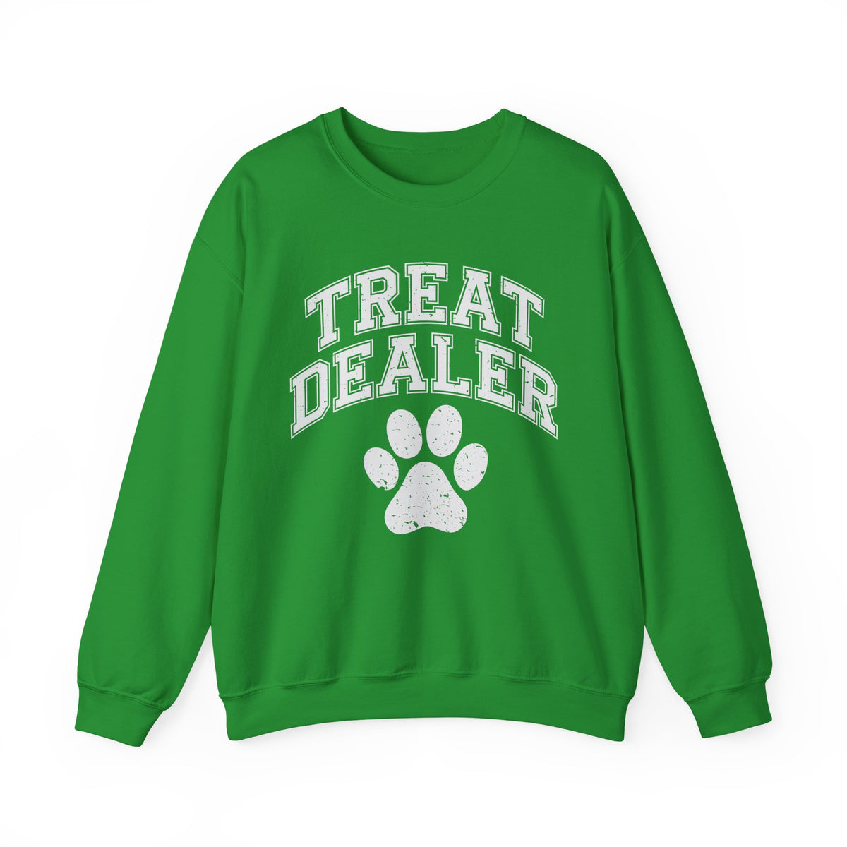 Treat Dealer, Dog Lover – Gildan Heavy Blend | Trendy Men's and Women’s Soft Sweatshirt. Direct to Garment. Printed & Shipped in the USA. Unisex Sizes.