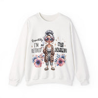 Retired Not Expired, Leopard Funny Grandma – Gildan Heavy Blend | Trendy Women’s Soft Sweatshirt. Direct to Garment. Printed & Shipped in the USA. Unisex Sizes.