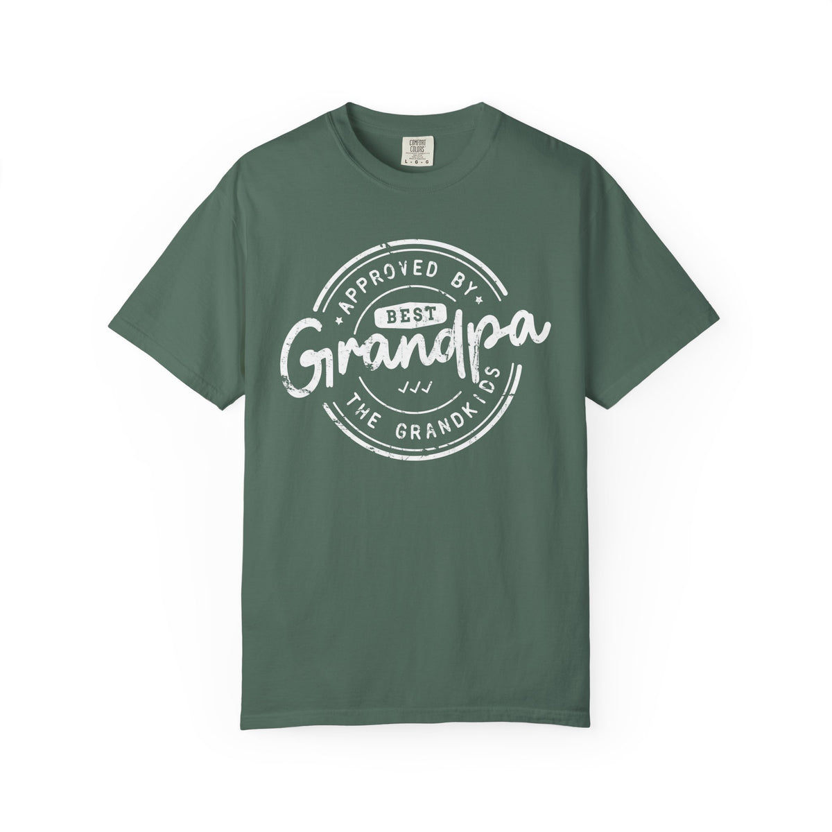 Best Grandpa, Approved by the Grandkids - Comfort Colors | Trendy Men's T-Shirt. Direct to Garment. Printed & Shipped in the USA. Unisex Sizes.