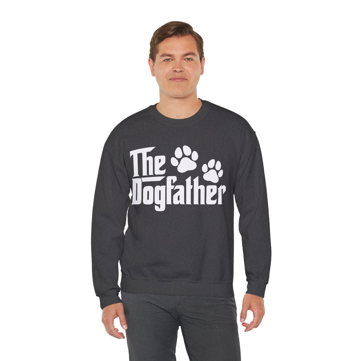 The DogFather – Gildan Heavy Blend | Trendy Men's Soft Sweatshirt. Direct to Garment. Printed & Shipped in the USA. Unisex Sizes.