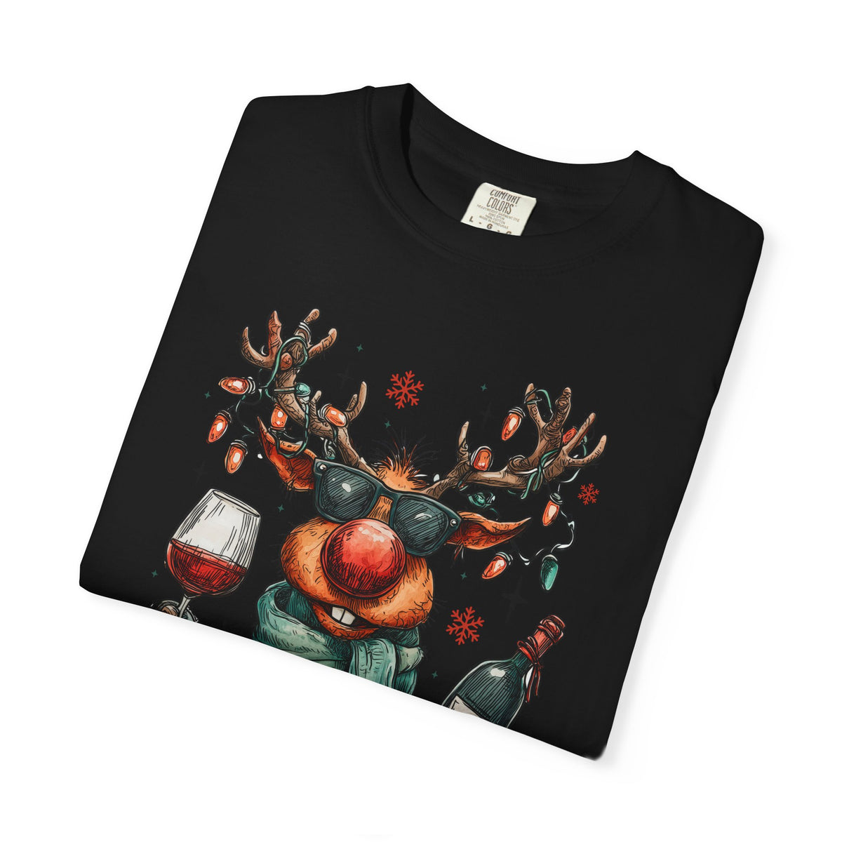 Merry & Mischievous Reindeer - Comfort Colors | Trendy Women's and Men's T-Shirt. Direct to Garment. Printed & Shipped in the USA. Unisex Sizes.