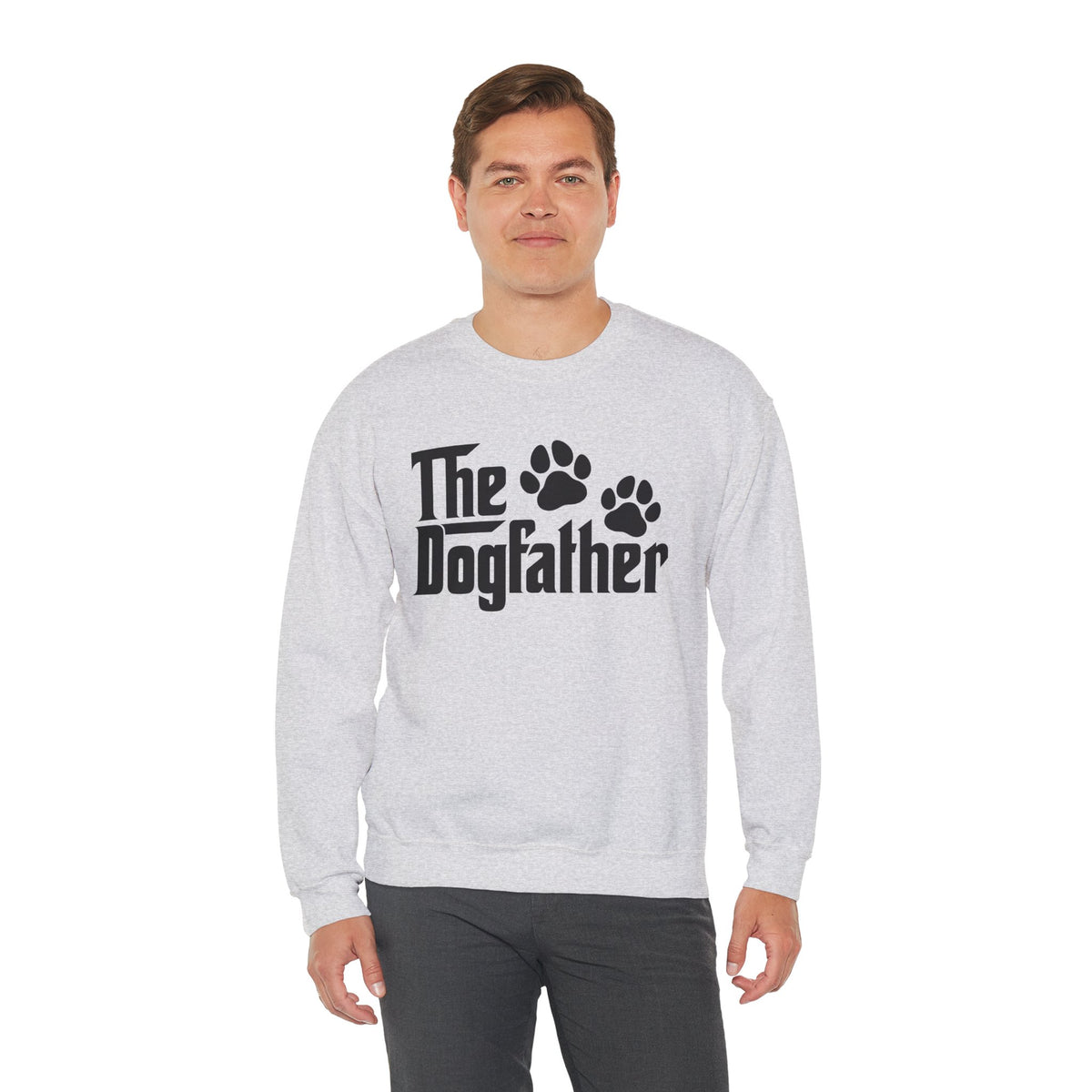 The DogFather – Gildan Heavy Blend | Trendy Men's Soft Sweatshirt. Direct to Garment. Printed & Shipped in the USA. Unisex Sizes.