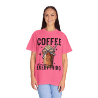 Coffee Changes Everything, Iced Coffee, Coffee Lovers - Comfort Colors | Trendy Women's T-Shirt. Direct to Garment. Printed & Shipped in the USA. Unisex Sizes.
