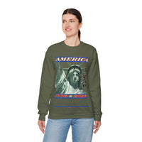America's 250th Birthday, Statue of Liberty – Gildan Heavy Blend | Trendy Men's and Women’s Soft Sweatshirt. Direct to Garment. Printed & Shipped in the USA. Unisex Sizes.