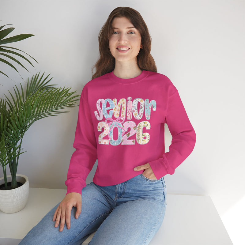 Class of 2026 Senior - Pink Coquette Bow – Gildan Heavy Blend | Trendy Women’s Soft Sweatshirt. Direct to Garment. Printed & Shipped in the USA. Unisex Sizes.